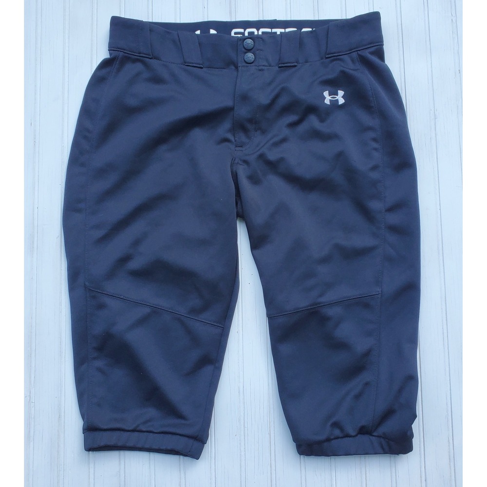 Under Armour Youth XL Black Softball Pants Knicker Style Soft Grip Waistband